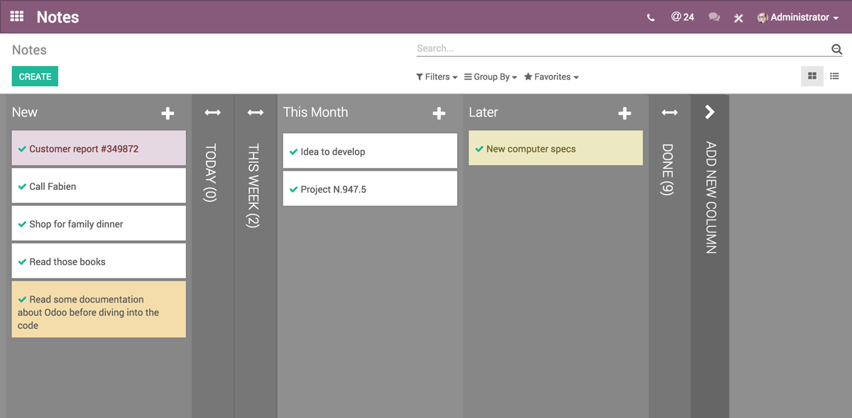 Odoo - Sample 2 for three columns